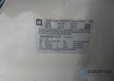 2016 Chevrolet Equinox Ls from USA, damaged, VIN 2GNALBEKXG1141178